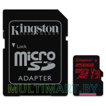 Карта памяти Kingston Canvas React SDCR/256GB microSDXC 256GB + адаптер